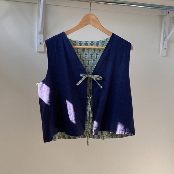 Handmade Block print vest - Picture 2 of 2